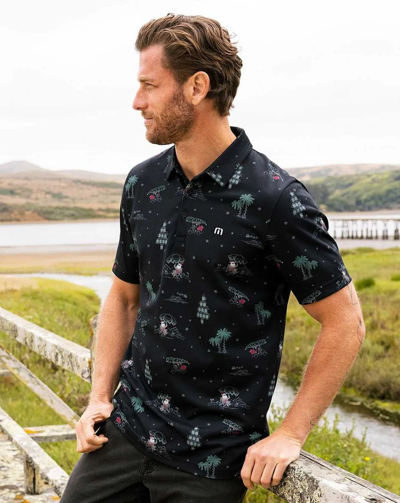 TravisMathew California Christmas Polo> Polos