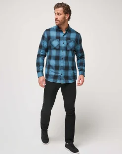 TravisMathew Cloud Flannel Plaid Button-Up><noscript><img width=