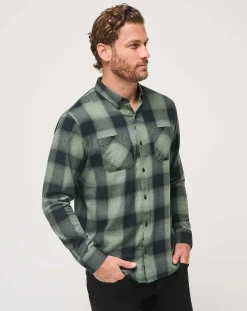 TravisMathew Cloud Flannel Plaid Button-Up><noscript><img width=