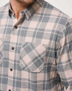 TravisMathew Cloud Flannel Plaid Button-Up><noscript><img width=