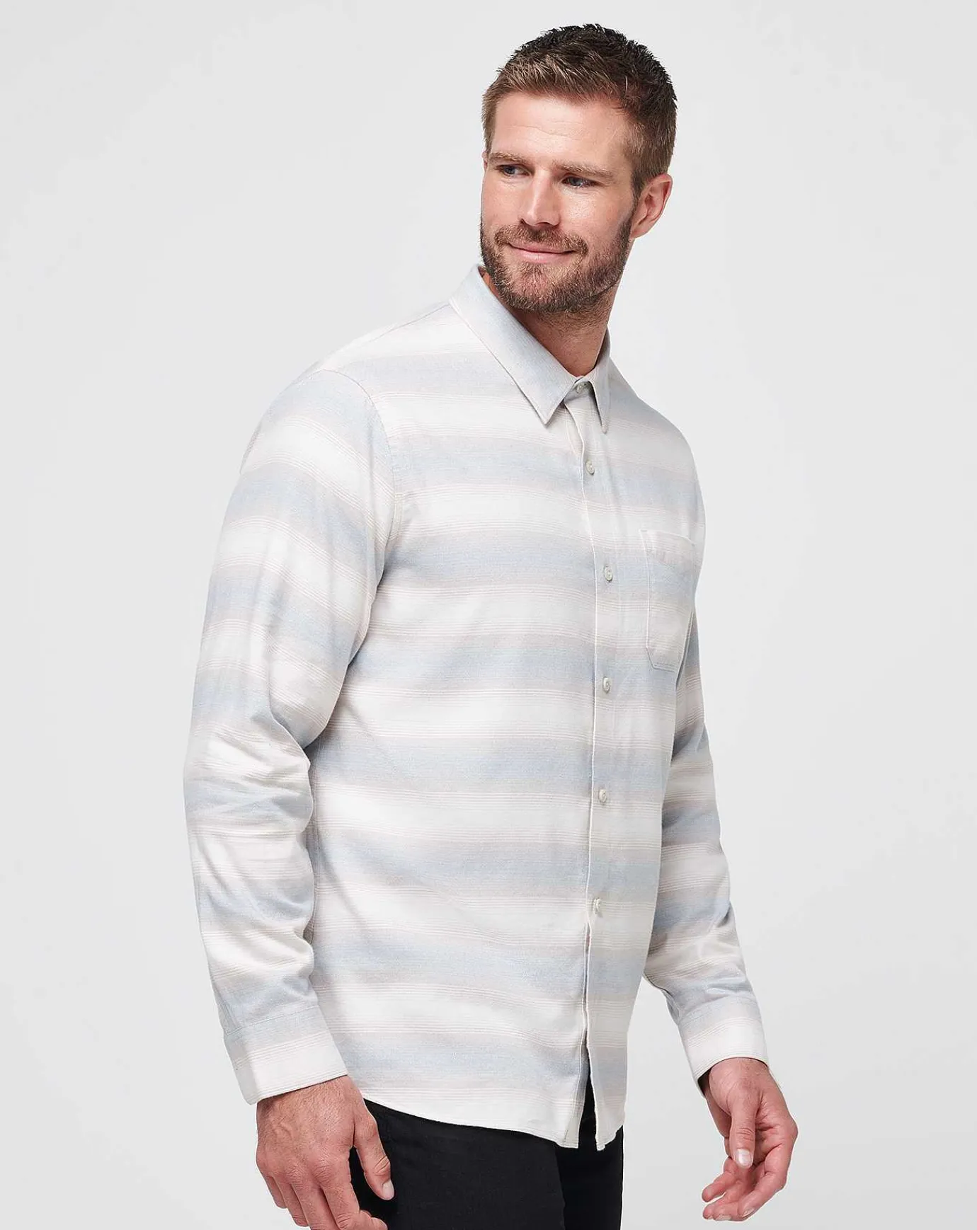TravisMathew Cloud Flannel Stripe Button-Up> Button-Ups