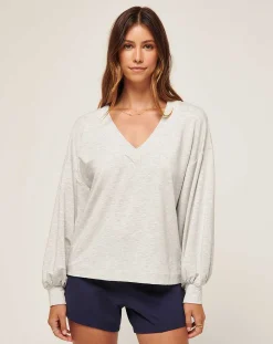 TravisMathew Cloud Terry Vneck Top><noscript><img width=