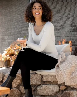 TravisMathew Favorite Day Long Sleeve V-Neck Top> Shirts & Tops