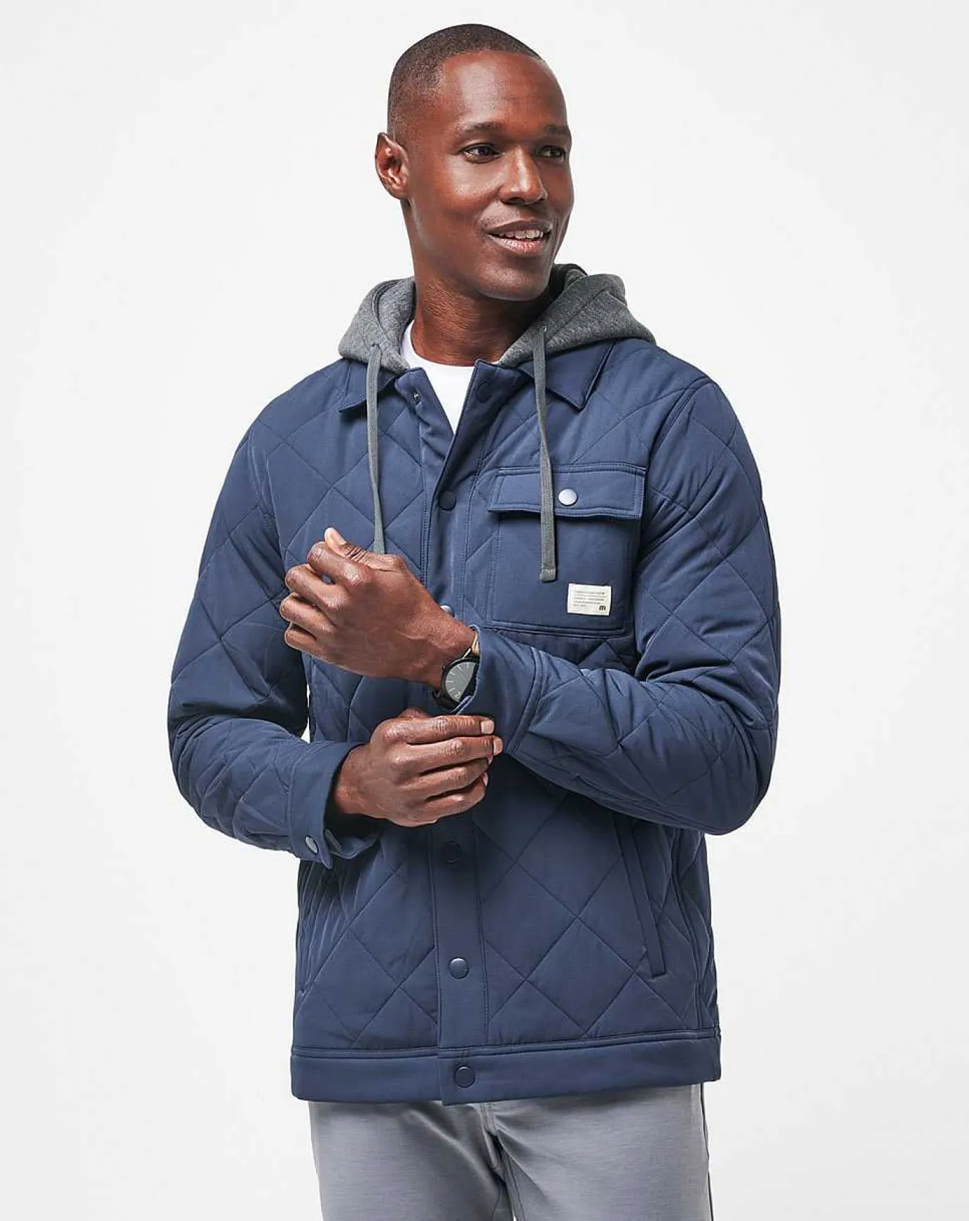 TravisMathew Grey Wave Full Zip Hoodie> Outerwear