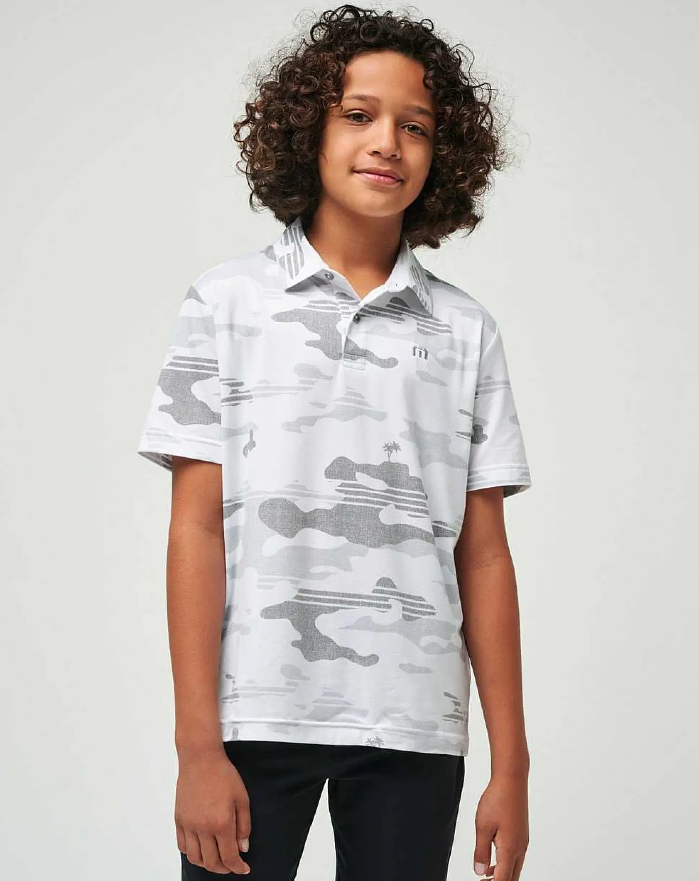 TravisMathew Heater Camo Youth Polo> Youth Tops