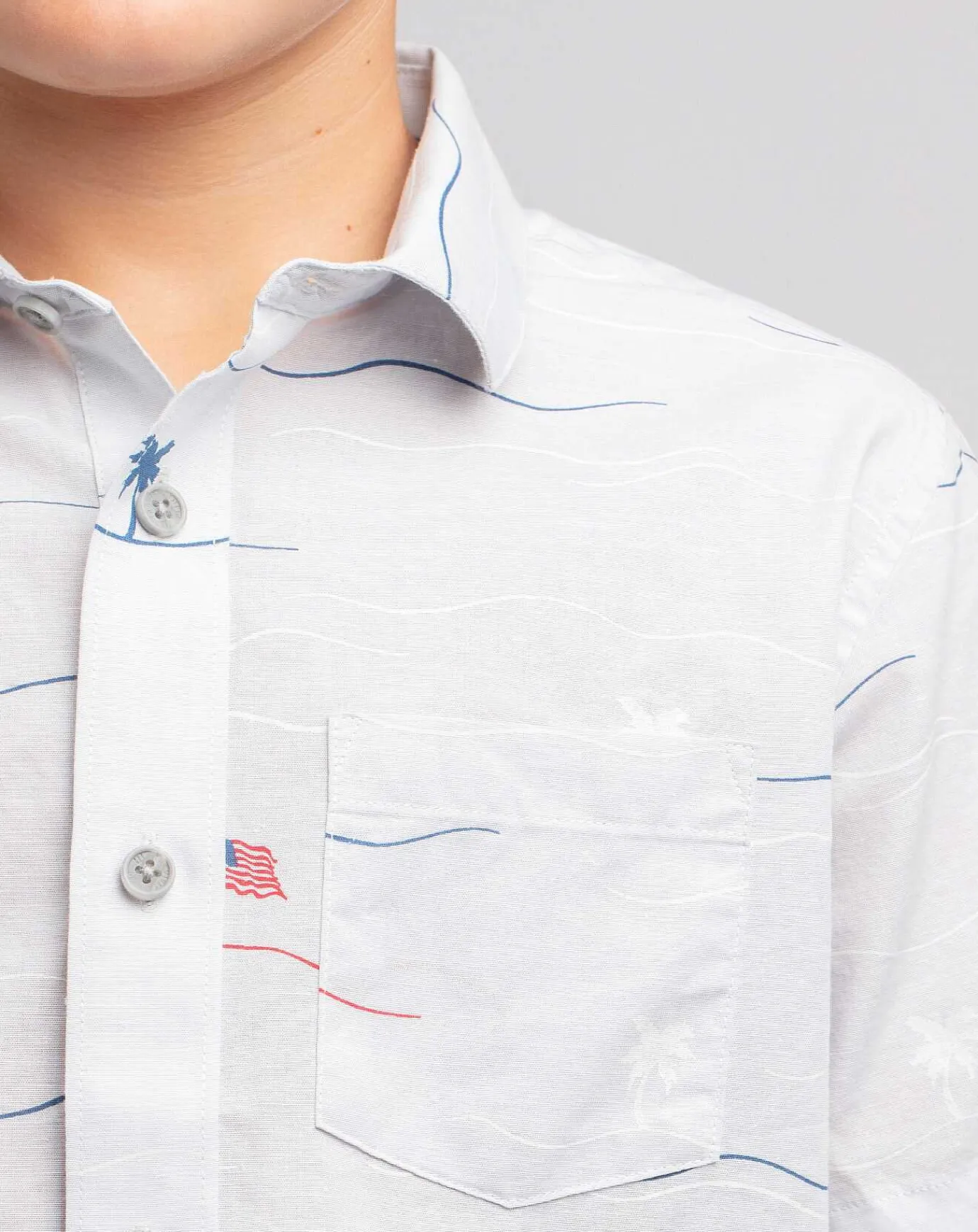 TravisMathew Star Spangled Banner Youth Button-Up> Youth Tops