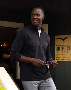 TravisMathew Upgraded Chest Stripe Quarter Zip><noscript><img width=