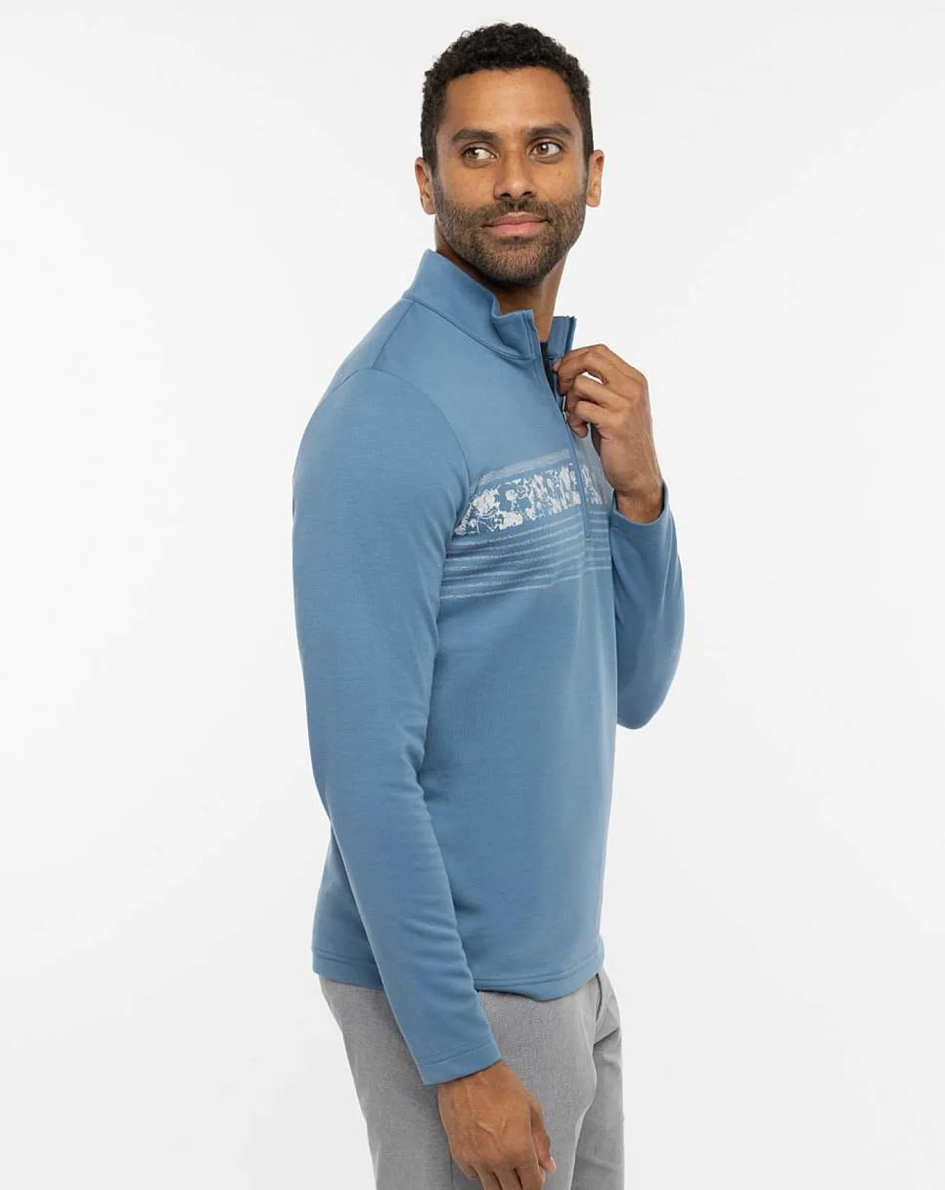 TravisMathew Upgraded Striped Quarter Zip> Quarter Zips