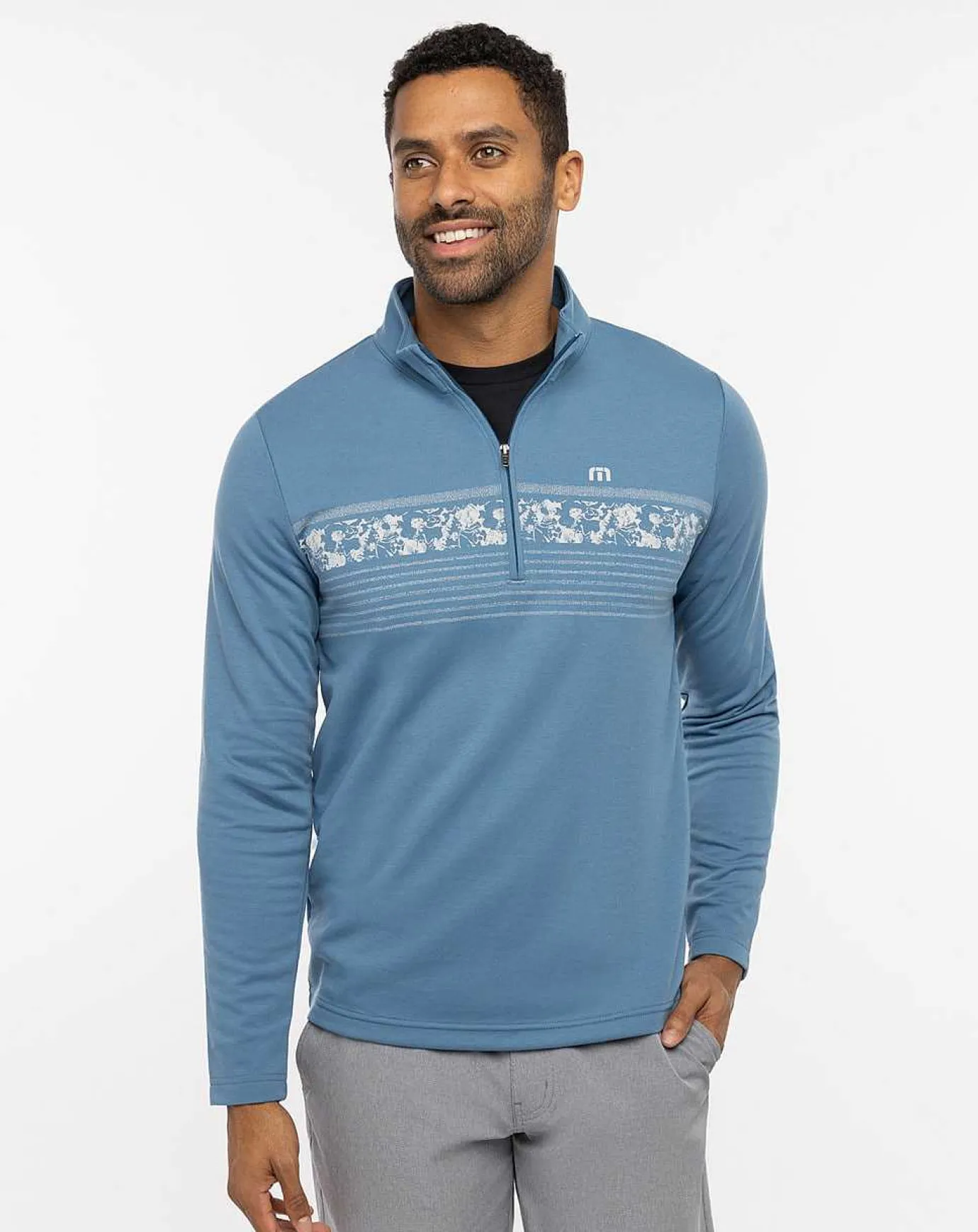 TravisMathew Upgraded Striped Quarter Zip> Quarter Zips