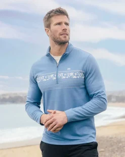 TravisMathew Upgraded Striped Quarter Zip><noscript><img width=