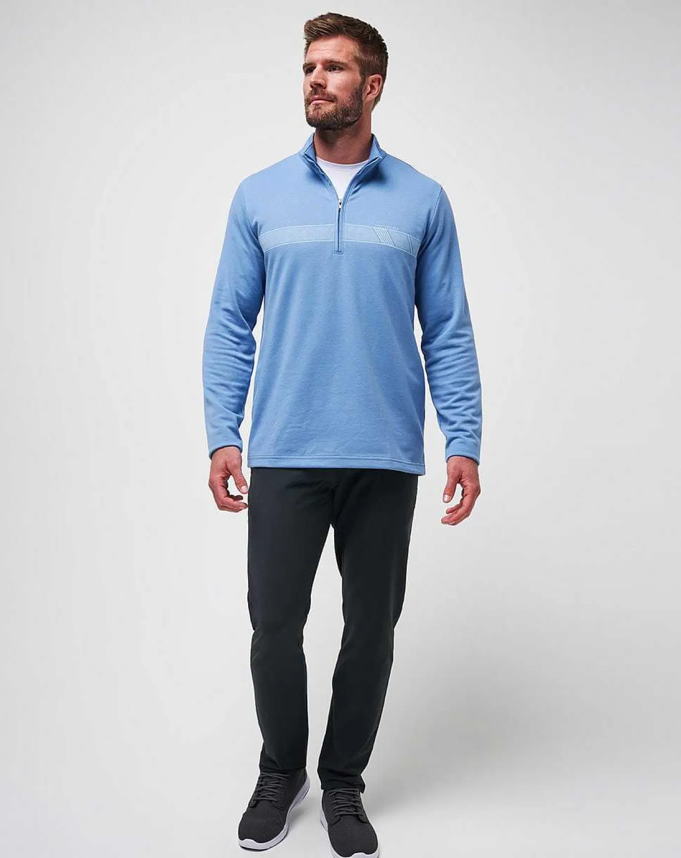 TravisMathew Upgraded Striped Quarter Zip> Quarter Zips