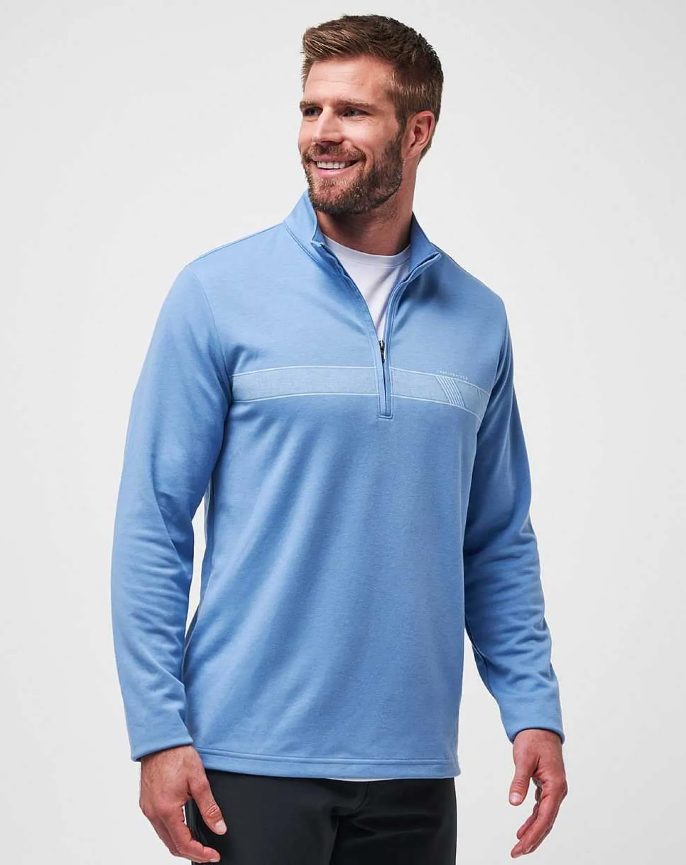 TravisMathew Upgraded Striped Quarter Zip> Quarter Zips